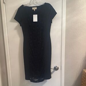 Classic dark blue Lace flower Sheath Dress - new